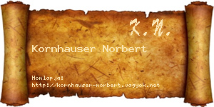 Kornhauser Norbert névjegykártya
